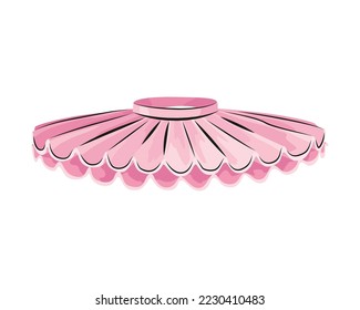 Ballet accessorie. Part of pink ballet dress or tutu skirt. Vector hand drawn sketch style object