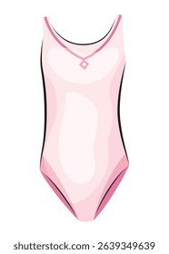 Ballet accessorie. Part of pink ballet dress. Vector hand drawn sketch style object