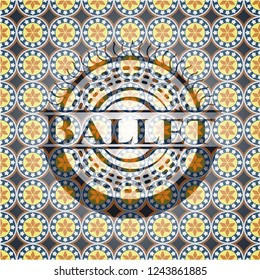 Ballet arabesque style badge. arabic decoration.