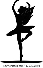 ballet ballerina in pose, silhouette 
