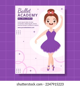 Ballet or Ballerina Poster Flat Cartoon Hand Drawn Background Templates Illustration