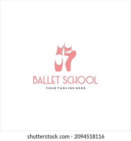 Ballet Ballerina Shoes Logo Design Vector Image