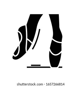 Ballet Black Icon, Concept Illustration, Vector Flat Symbol, Glyph Sign.