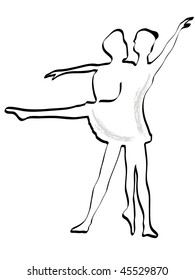 Ballet black icon - vector illustration