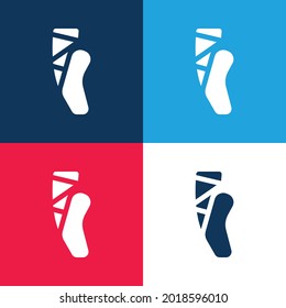 Ballet blue and red four color minimal icon set