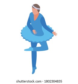 Ballet blue woman costume icon. Isometric of ballet blue woman costume vector icon for web design isolated on white background