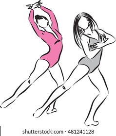 ballet body women dancers illustration