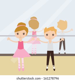 Ballet boy and girl with background