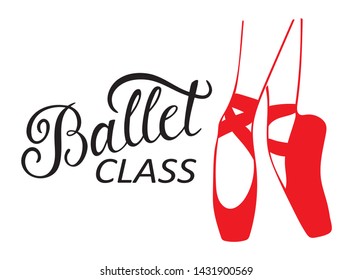 Ballet class logo calligraphy design. Vector lettering.
