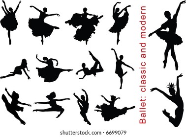Ballet: Classic and Modern. Vector Illustration