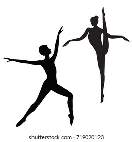 ballet couple - man and woman dancing - isolated on white background - art vector