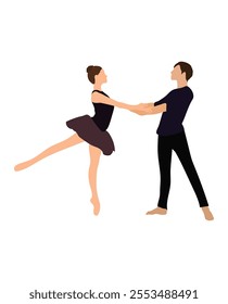 ballet dance couple vector illustration	