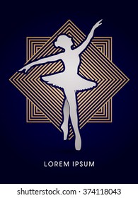 Ballet dance designed on line square graphic vector.