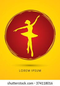 Ballet dance designed using on grunge cycle background graphic vector.