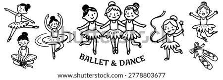 Ballet and dance Doodle Vector Illustration