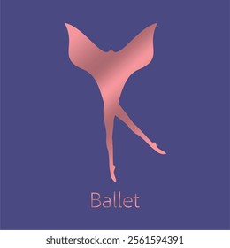 Ballet dance emblem floating ballerina