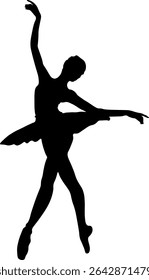Ballet Dance Figuras silhuetas de bailarinas em um fundo branco.