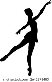 Ballet Dance Figuras silhuetas de bailarinas em um fundo branco.