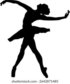 Ballet Dance Figuras silhuetas de bailarinas em um fundo branco.