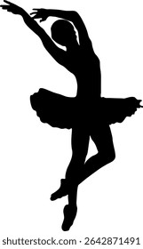 Ballet Dance Figuras silhuetas de bailarinas em um fundo branco.