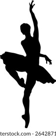 Ballet Dance Figuras silhuetas de bailarinas em um fundo branco.