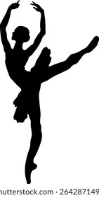 Ballet Dance Figuras silhuetas de bailarinas em um fundo branco.
