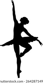 Ballet Dance Figuras silhuetas de bailarinas em um fundo branco.