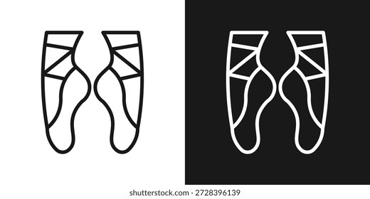 Ballet Dance Icon In Black And White Line Style
