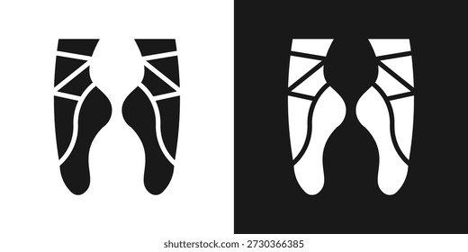 Icono de la danza del ballet en estilo blanco y negro del glifo