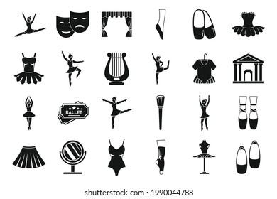 Ballet Dance Icons Set Simple Set Stock Vector Royalty Free Shutterstock