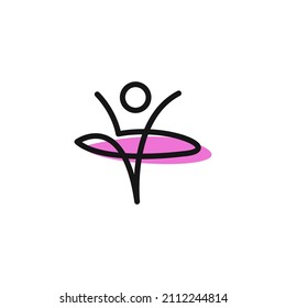 ballet dance logo design with abstract symbols dancing woman