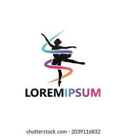 Ballet dance logo template design