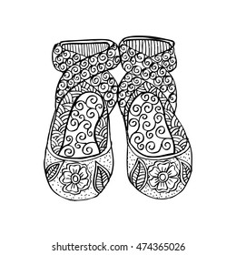 Ballet dance shoes. Zentangle style.
