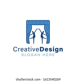ballet dance show logo Ideas. Inspiration logo design. Template Vector Illustration. Isolated On White Background