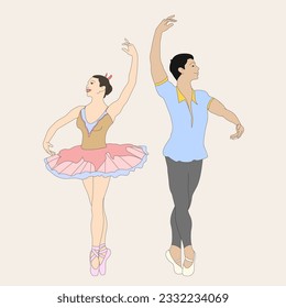 Ballet dance steps vector art