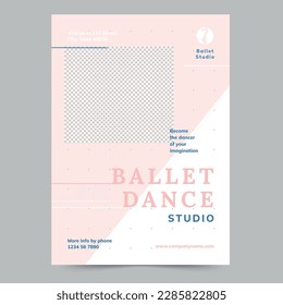 Ballet Dance Studio Flyer Template. A clean, modern, and high-quality design of Flyer vector design. Editable and customize template flyer