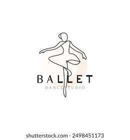 Diseño de logo de estudio de baile. Silueta de una niña Clase de baile ilustración de figura abstracta