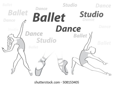 Ballet Dance Studio symbol. Dance Logo. Ballet Shoes. Vector illustration.