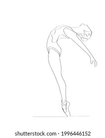 Ballet Dancer Ballerina Continuous Line Art Stock Vector (Royalty Free ...