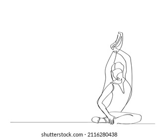 Ballet Dancer ballerina in Continuous Line Art Drawing. Vector 