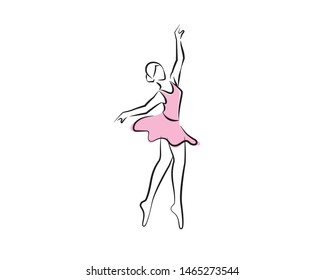 Ballet Dancer or Ballerina Dancing Silhouette