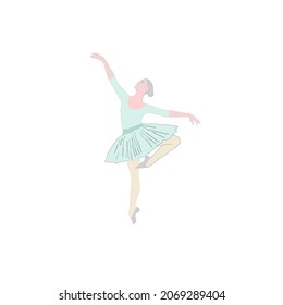 Ballet dancer ballerina skecth drawing isolated 