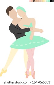 Ballet Dancer, Ballerina Vector Illustration, Swan Lake Pas de Deux