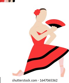 Ballet Dancer, Ballerina Vector Illustration, Don Quixote