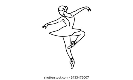 Bailarina de ballet. Ilustración vectorial sobre fondo blanco