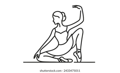 Ballet Dancer ballerina. Vector Illustration on white background
