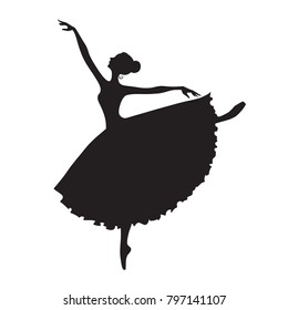 Ballet Dancer ballerina. Vector Illustration.