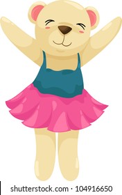 ballet dancer bear isolated vector illustration