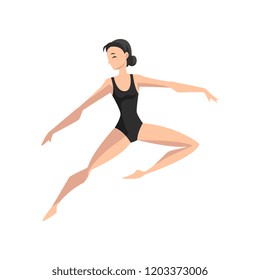 Ballet dancer, beautifull slim ballerina dancing vector Illustration on a white background