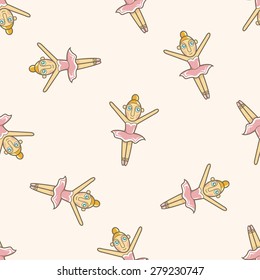 ballet dancer , cartoon seamless pattern background
